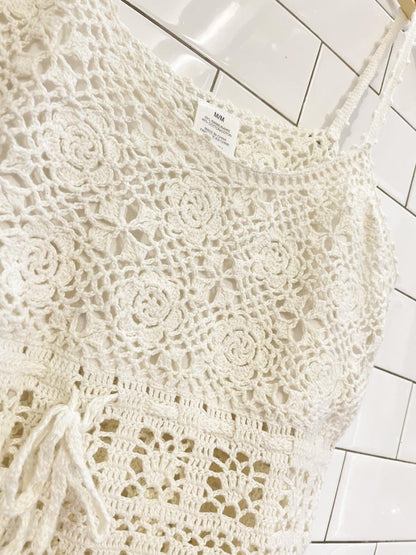 crochet drawstring waist tank - good market thrift store