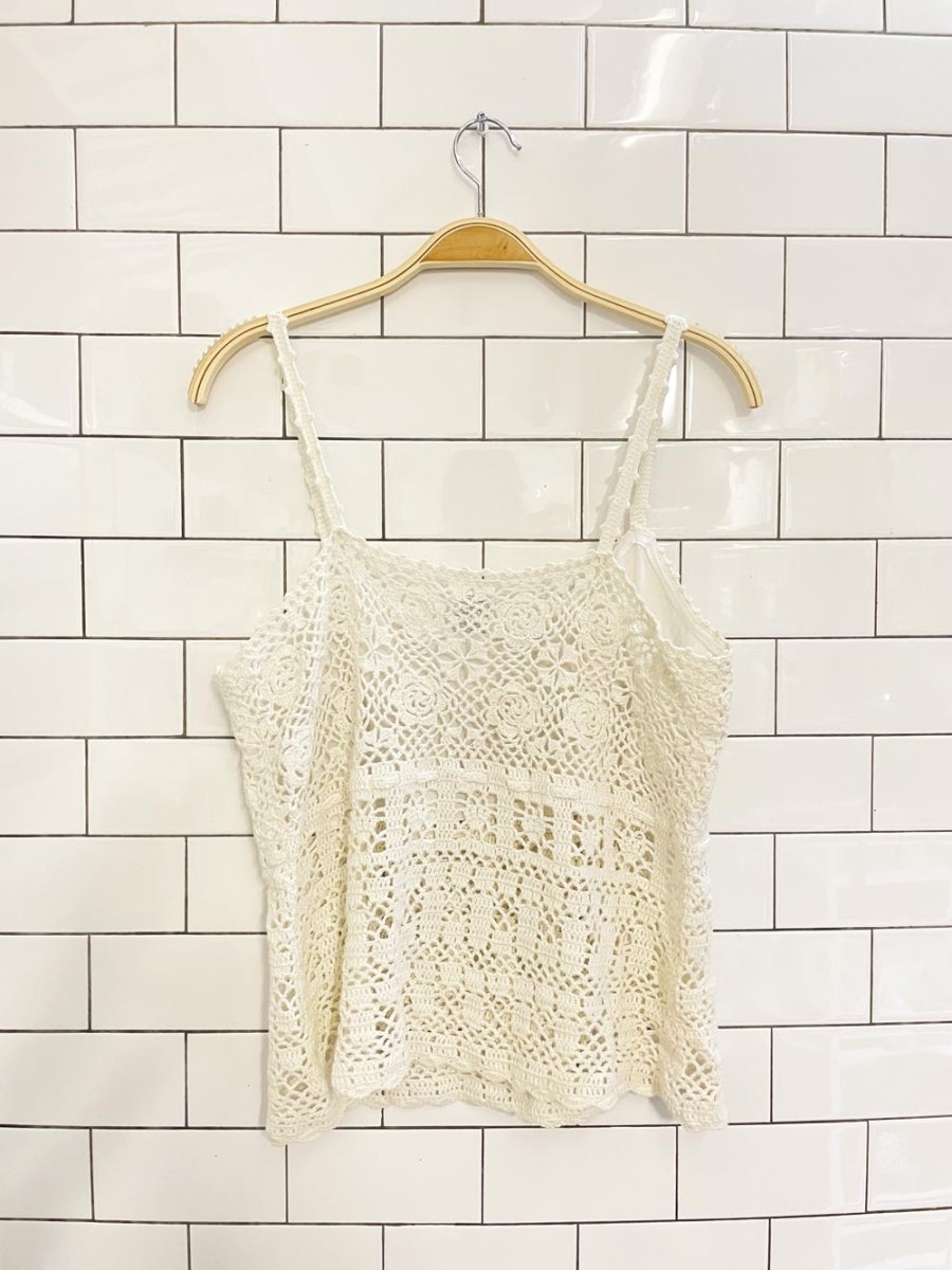 crochet drawstring waist tank - good market thrift store
