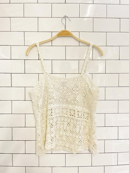 crochet drawstring waist tank - good market thrift store