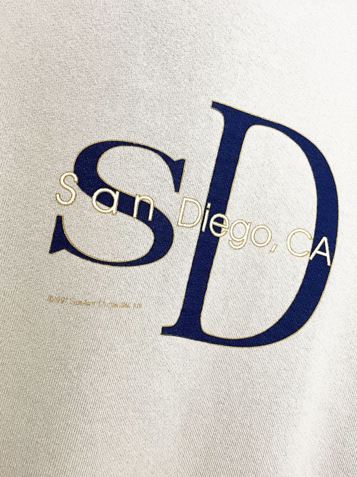 vintage 90s san diego spell out ringer crew neck