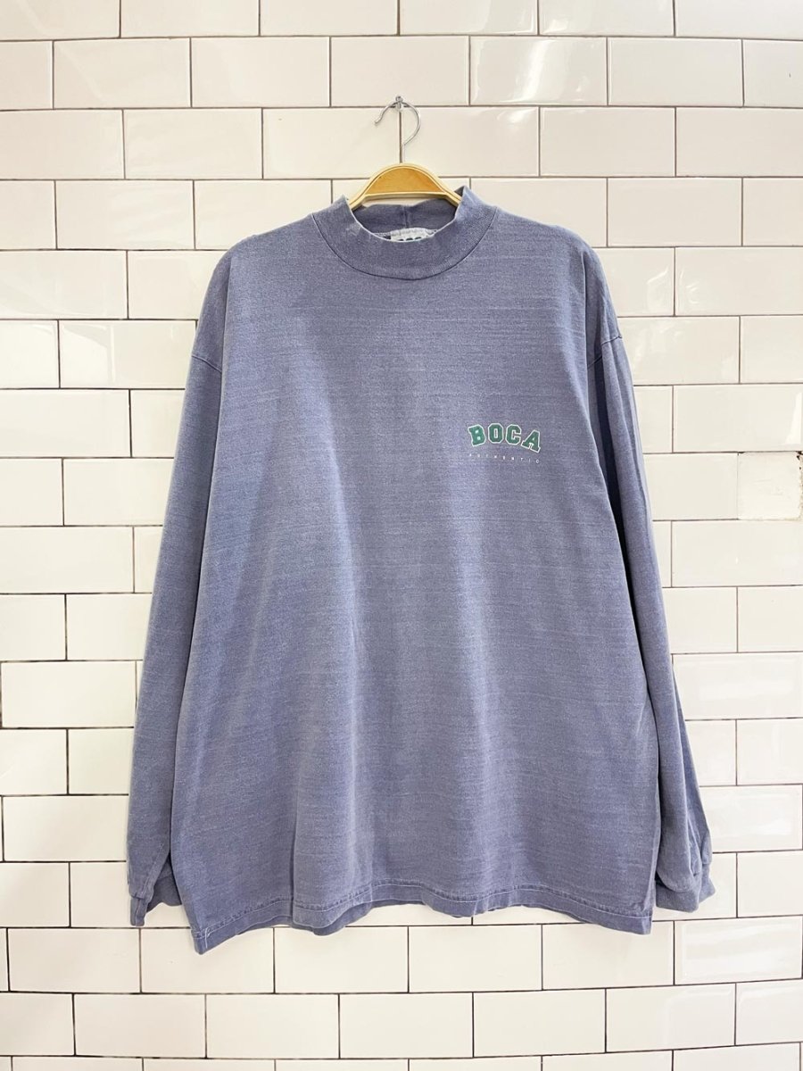 vintage 90s boca authentic perfectly faded logo long sleeve top - good market thrift store