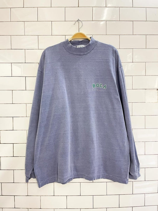 vintage 90s boca authentic perfectly faded logo long sleeve top - good market thrift store