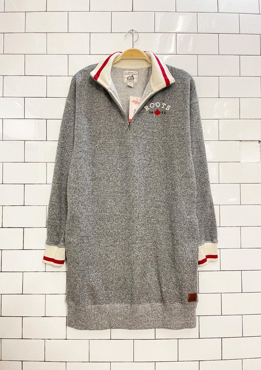 roots cabin 1/4 zip sweatshirt dress - good market thrift store
