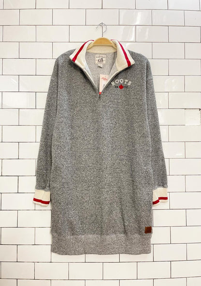 roots cabin 1/4 zip sweatshirt dress - good market thrift store