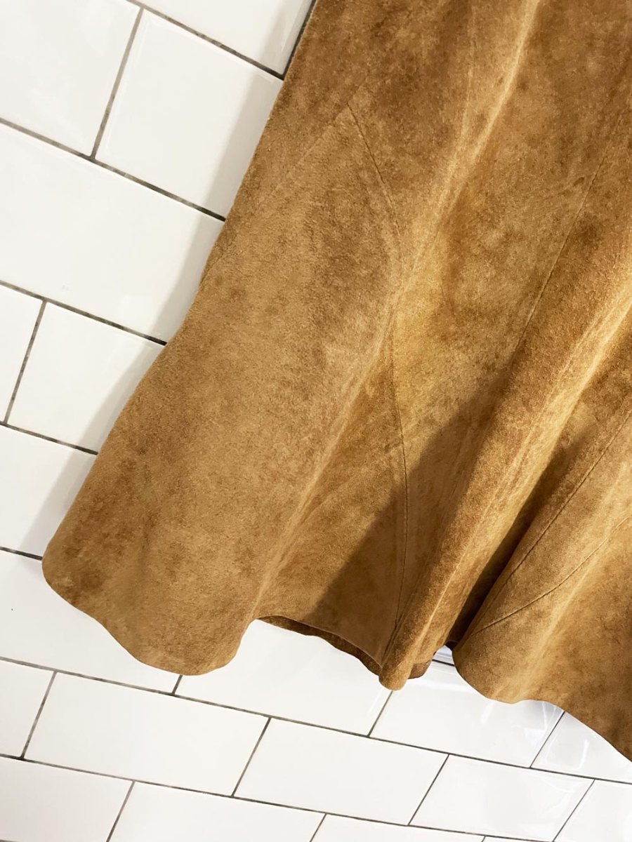 vintage 00s danier suede tulip midi skirt - good market thrift store