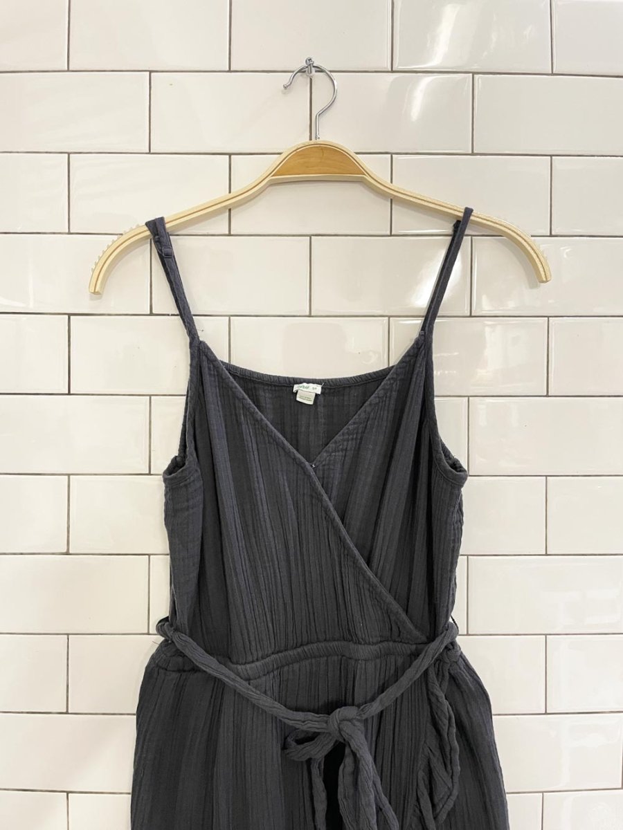 aerie gauze cotton ruffle wrap midi - maxi dress - good market thrift store