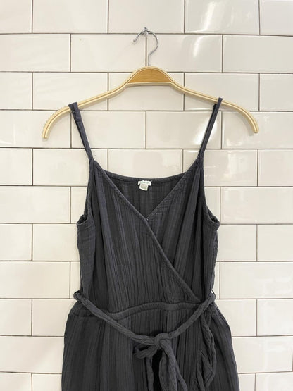 aerie gauze cotton ruffle wrap midi - maxi dress - good market thrift store