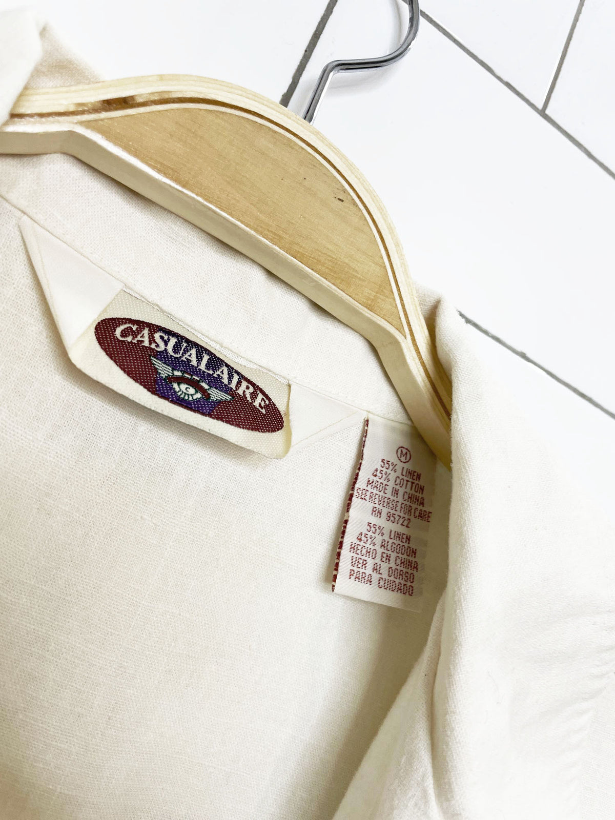 vintage casualaire linen-blend long belted full zip vest