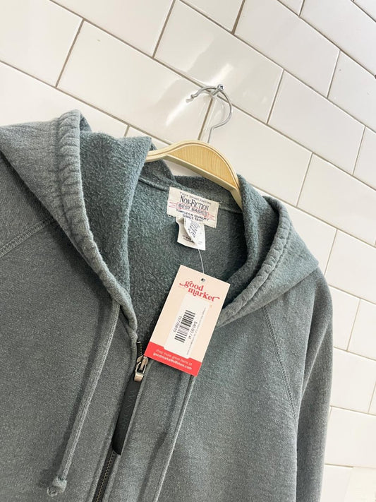 vintage 90s non - fiction full zip cottagecore hoodie - good market thrift store