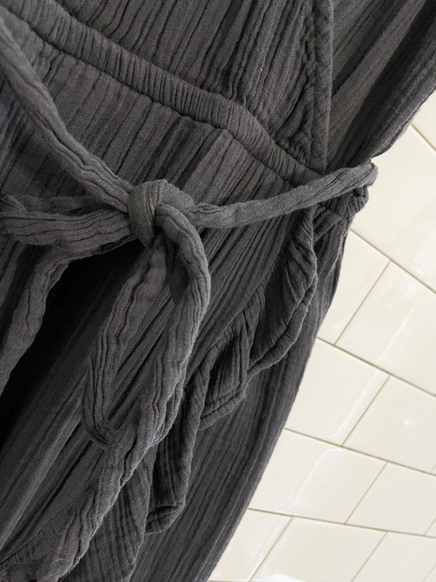 aerie gauze cotton ruffle wrap midi - maxi dress - good market thrift store