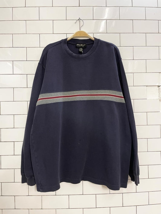 vintage 00s eddie bauer chest stripe ribbed long sleeve top - good market thrift store