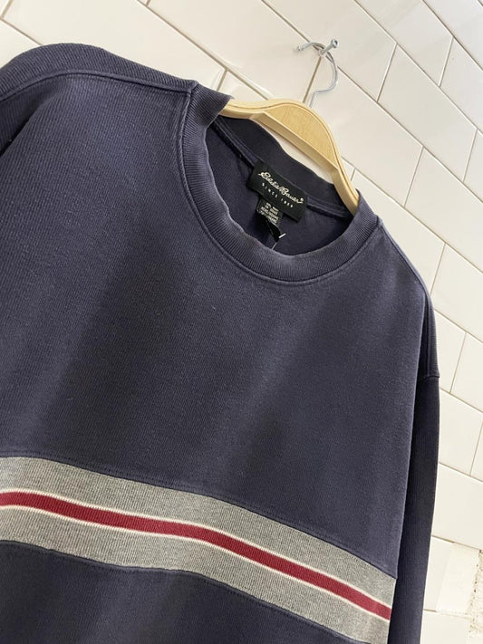 vintage 00s eddie bauer chest stripe ribbed long sleeve top - good market thrift store