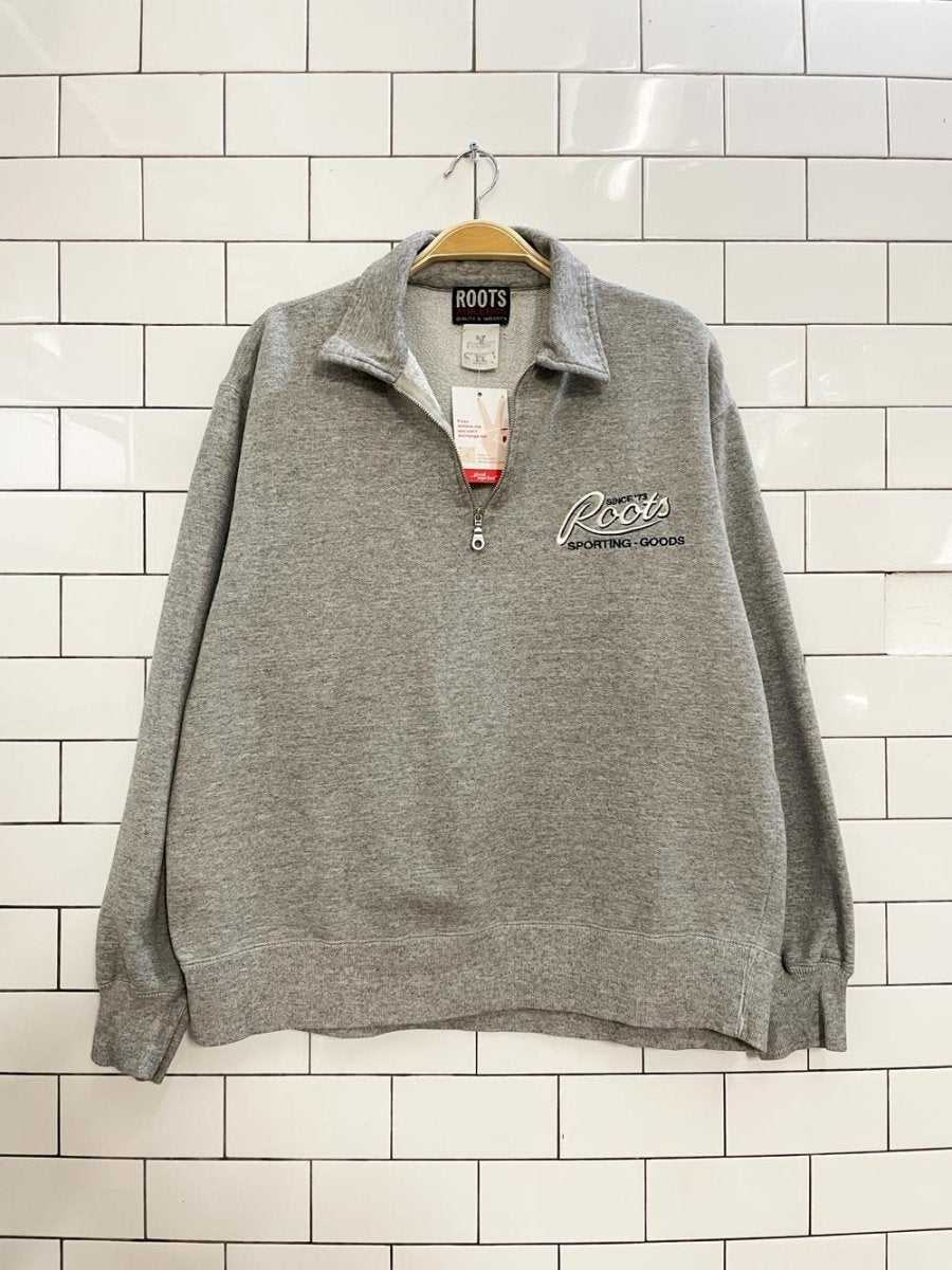 vintage 00s roots 1/4 zip sweatshirt - good market thrift store
