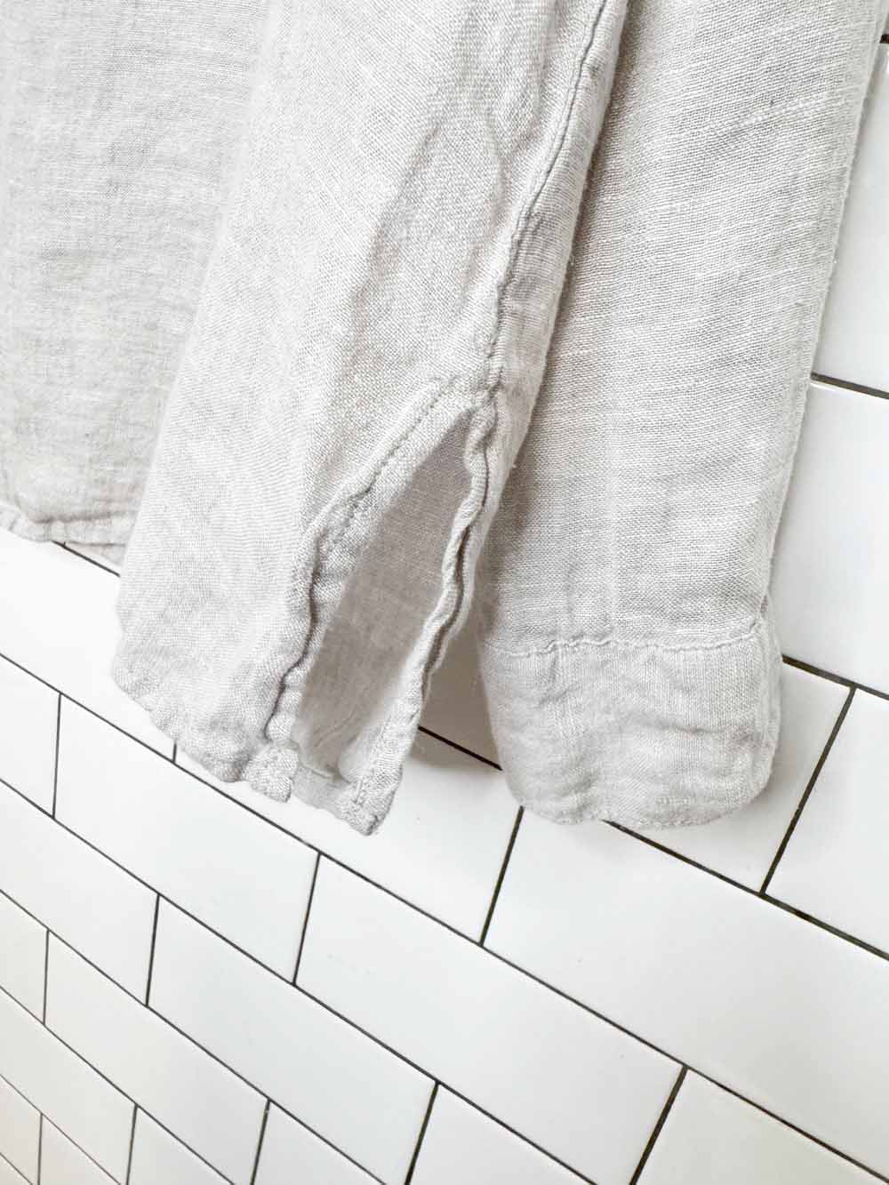 jones new york 100% linen 1/2 button popover shirt