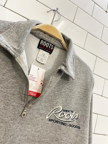 vintage 00s roots 1/4 zip sweatshirt - good market thrift store