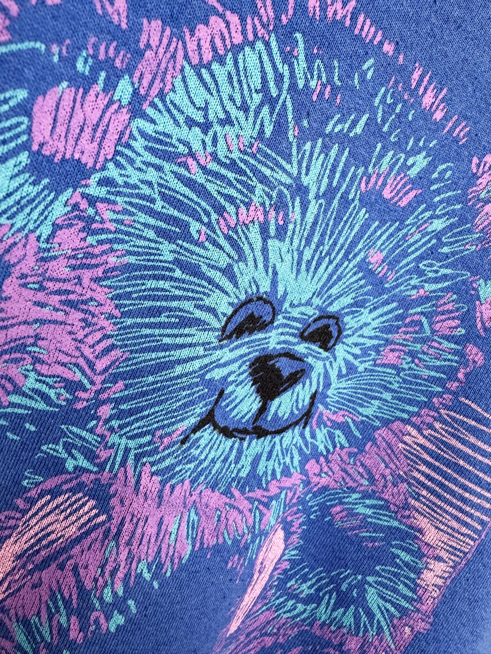 vintage 90s teddy bear sketch raglan sweatshirt
