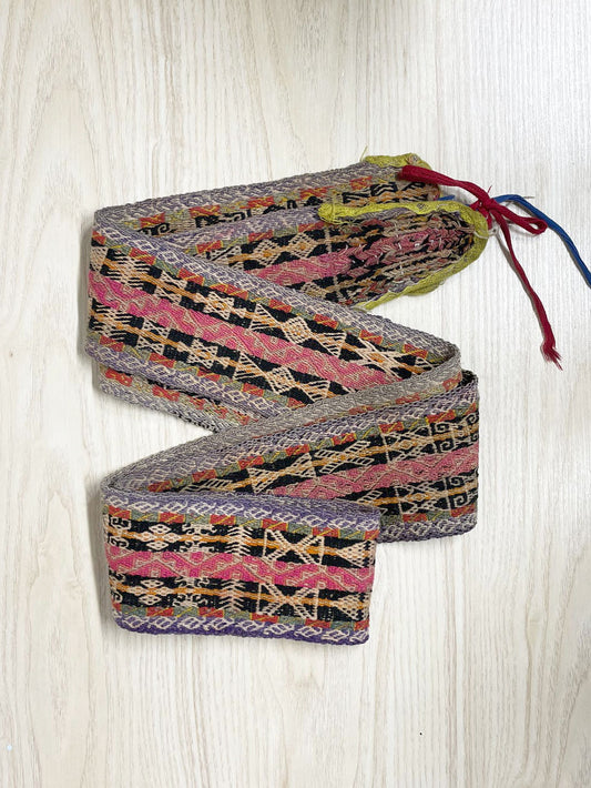 vintage wool-blend boho knit sash wrap belt