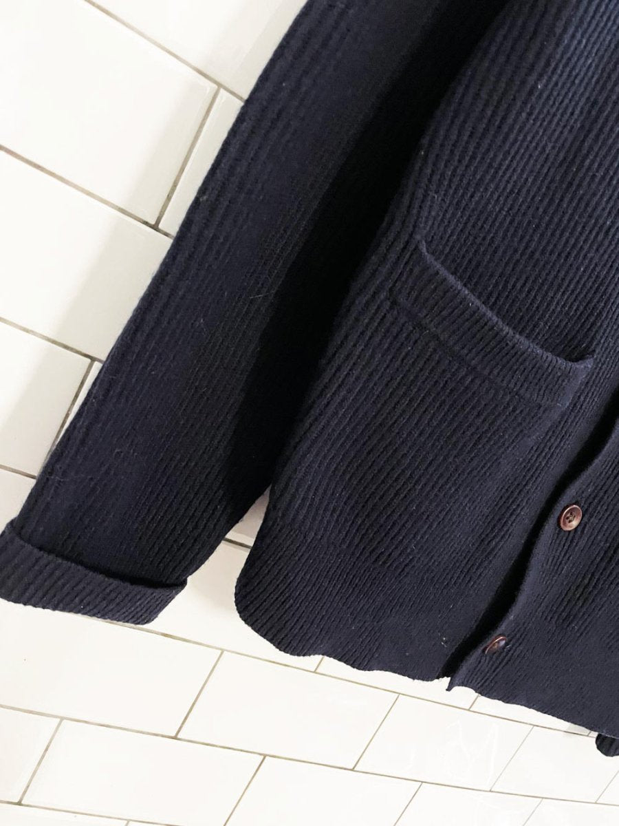 club monaco 100% merino wool ribbed knit shawl cardigan - good market thrift store