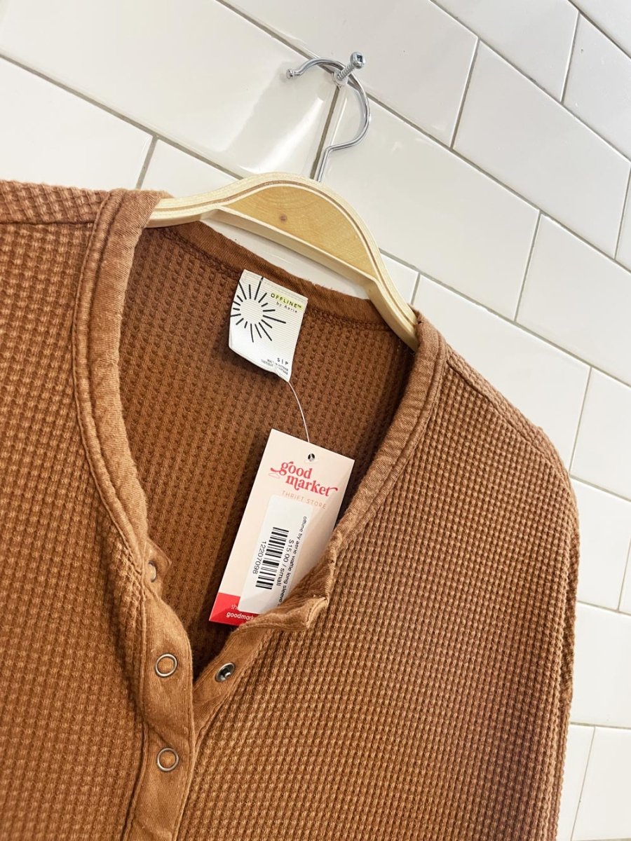 offline by aerie waffle long sleeve top - good market thrift store