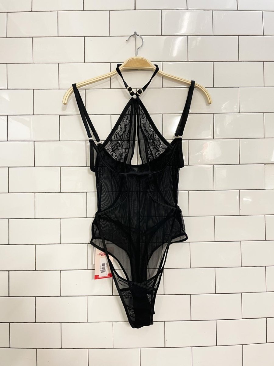 nwt mariemur bondage lace mesh lingerie bodysuit - good market thrift store
