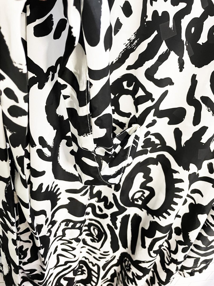 abstract paintbrush art oversized hooded kimono - style belted robe - good market thrift store