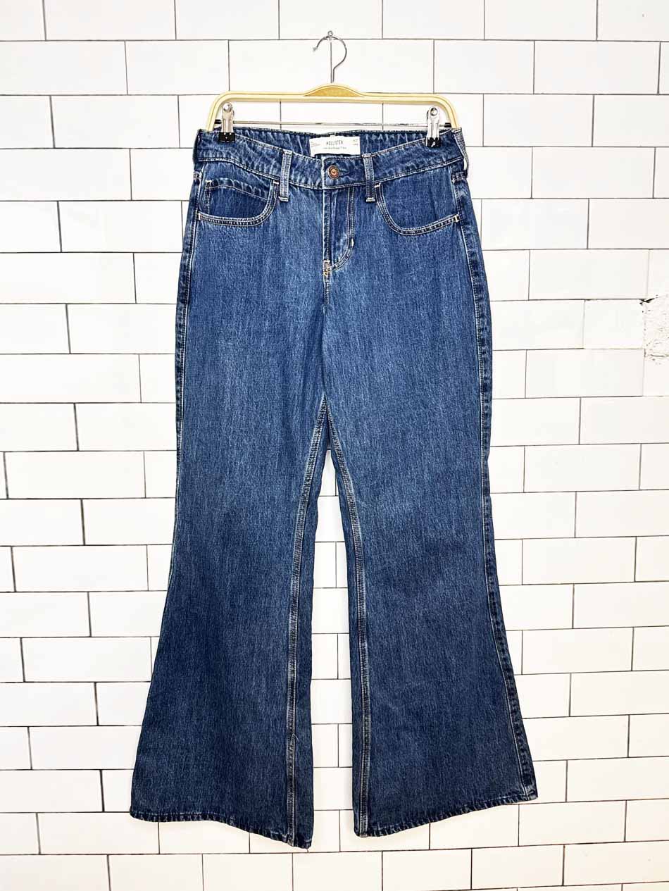 abercrombie low-rise baggy flare leg jeans