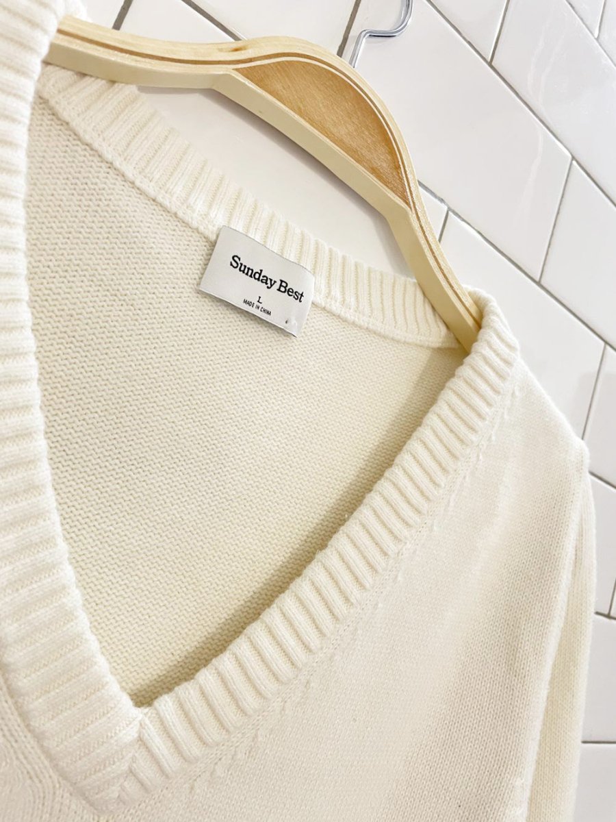 sunday best organic cotton - cashmere knit v - neck sweater | aritzia - good market thrift store