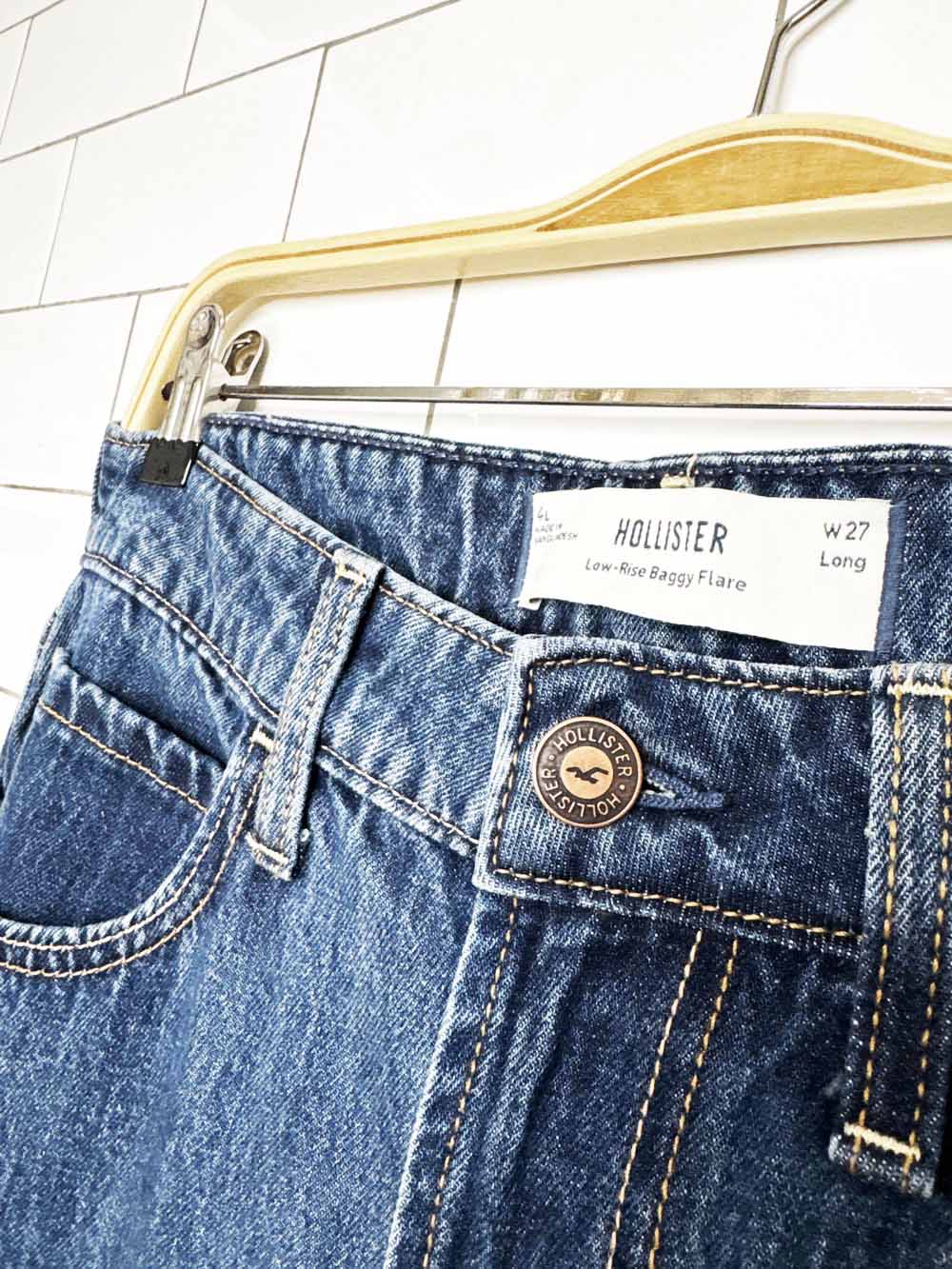 abercrombie low-rise baggy flare leg jeans