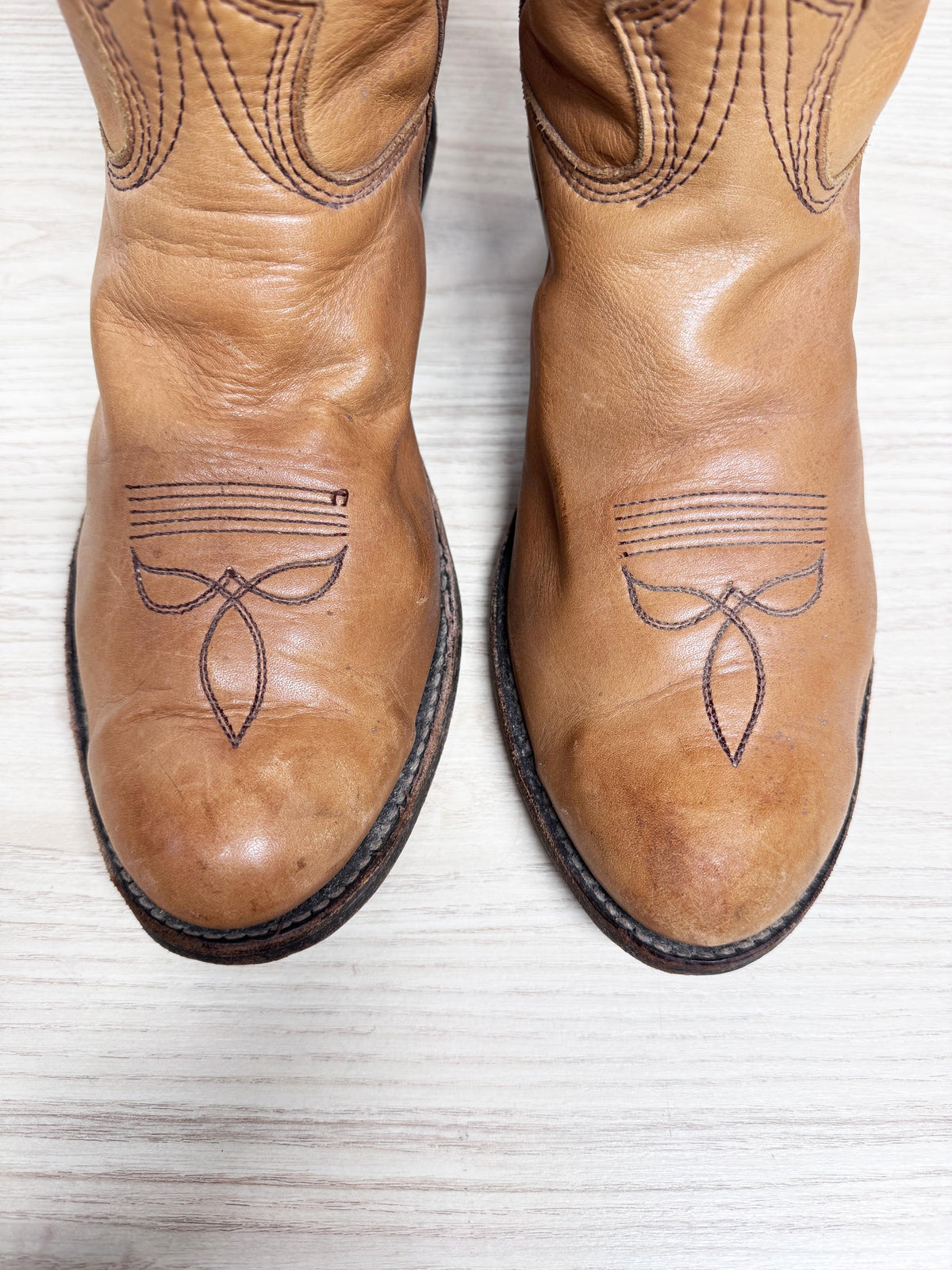 vintage 70s stewart handmade leather tall stovepipe rancher boot
