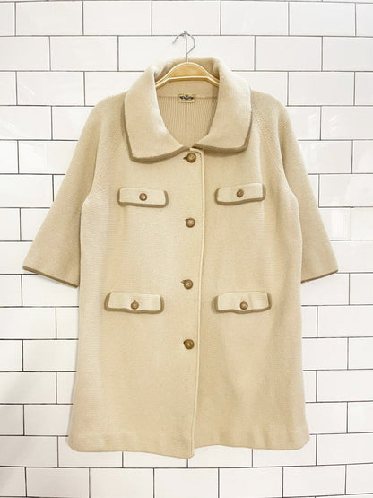 vintage 60s mirsa 100% wool short sleeve cardigan jacket | made in Italy - good market thrift store