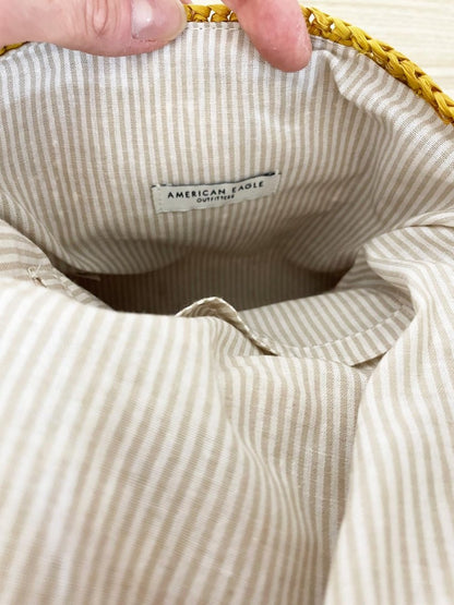 american eagle straw woven tassel crossbody - good market thrift store