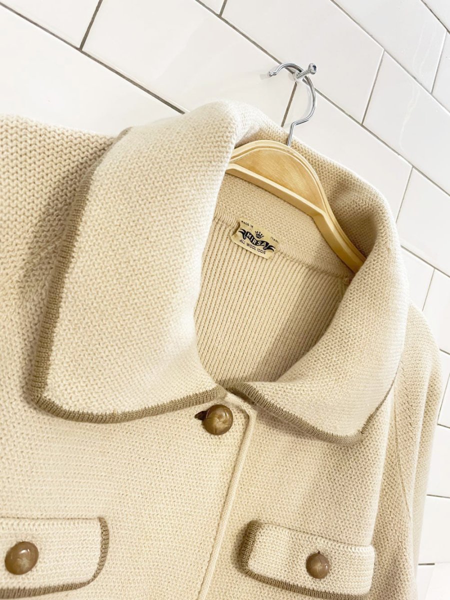 vintage 60s mirsa 100% wool short sleeve cardigan jacket | made in Italy - good market thrift store