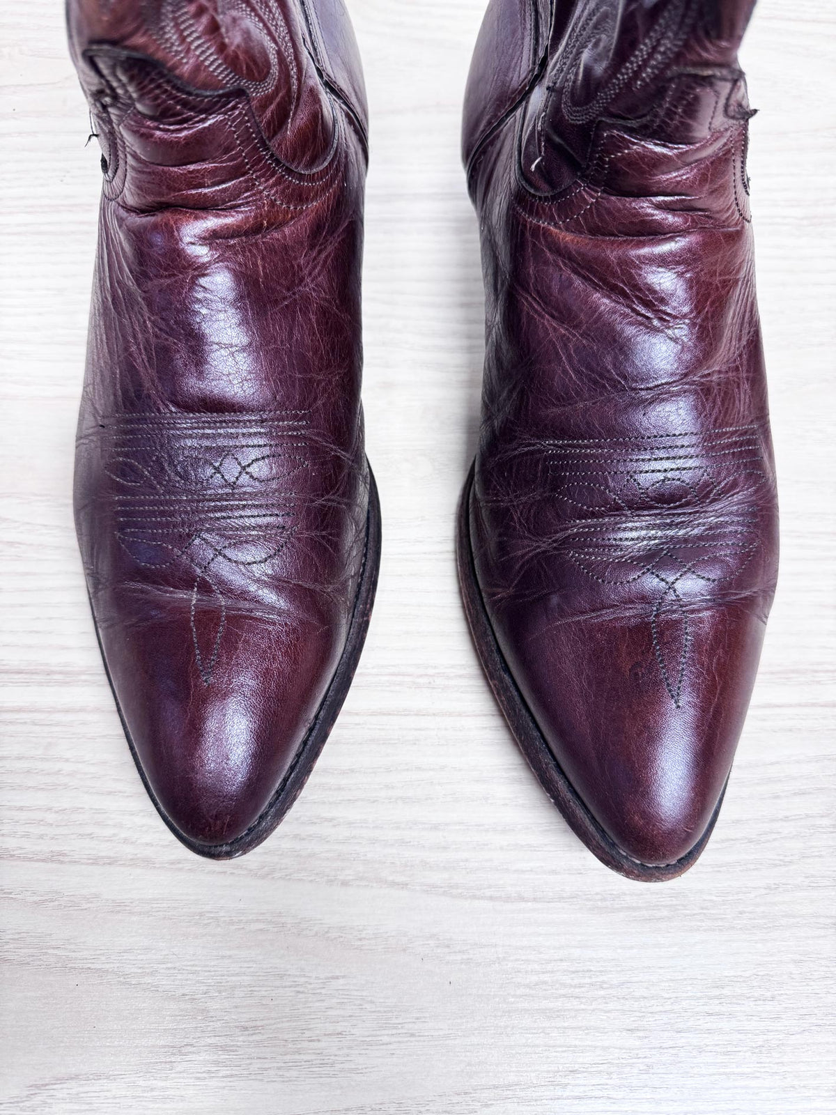vintage code west leather western cowboy boots | made in USA