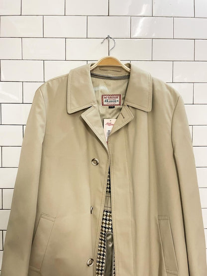 vintage mcgregor houndstooth lined trench coat - good market thrift store
