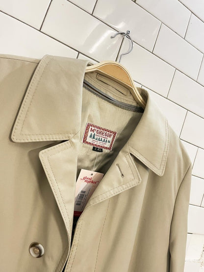 vintage mcgregor houndstooth lined trench coat - good market thrift store