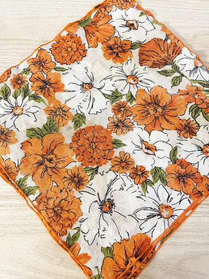 x6 vintage linen floral napkins - good market thrift store