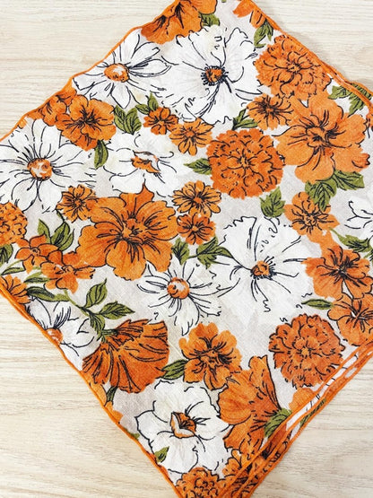 x6 vintage linen floral napkins - good market thrift store