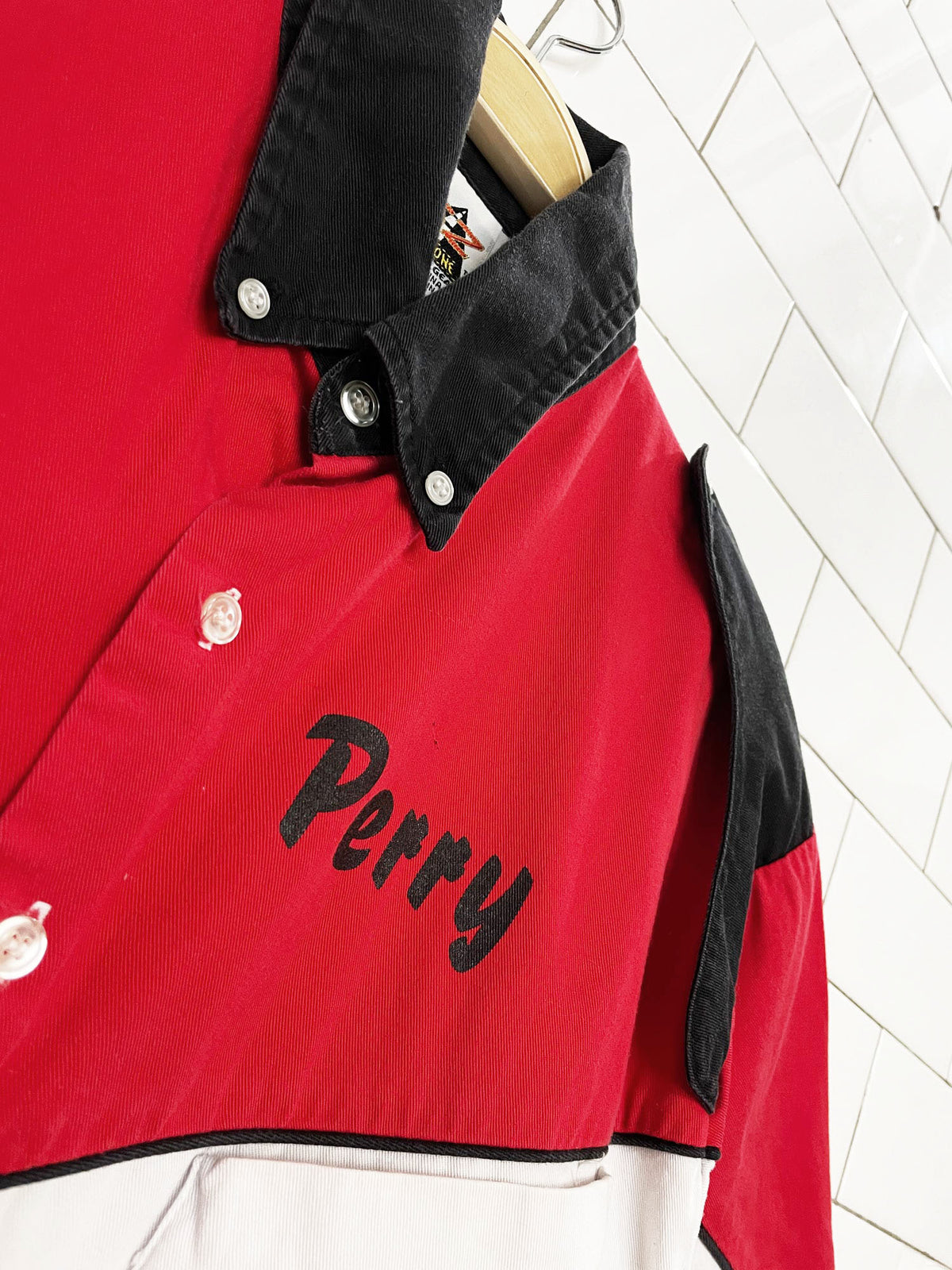 vintage 90s speedzone race gear pit crew official full button shirt