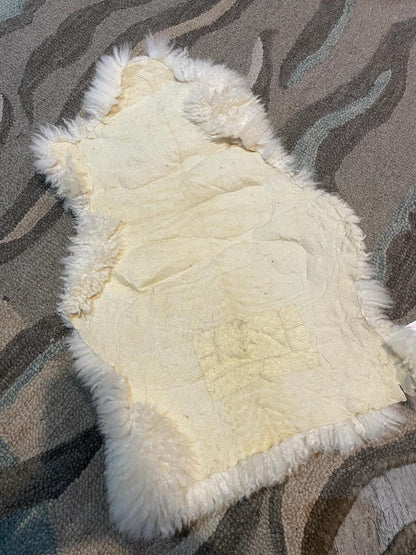 vintage small sheepskin rug / chair cover