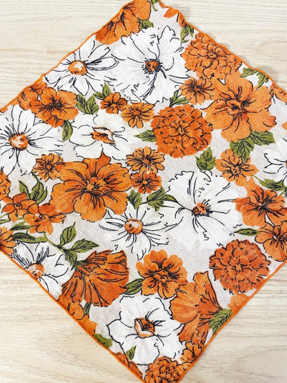 x6 vintage linen floral napkins - good market thrift store