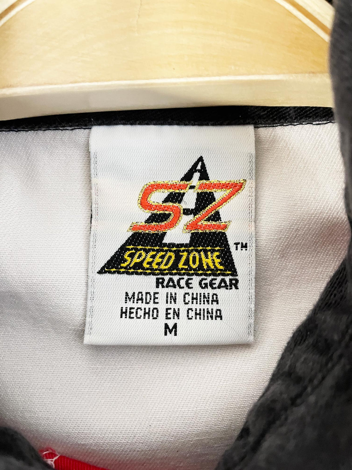 vintage 90s speedzone race gear pit crew official full button shirt