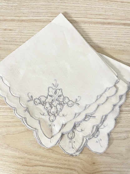 x4 vintage linen embroidered napkins - good market thrift store