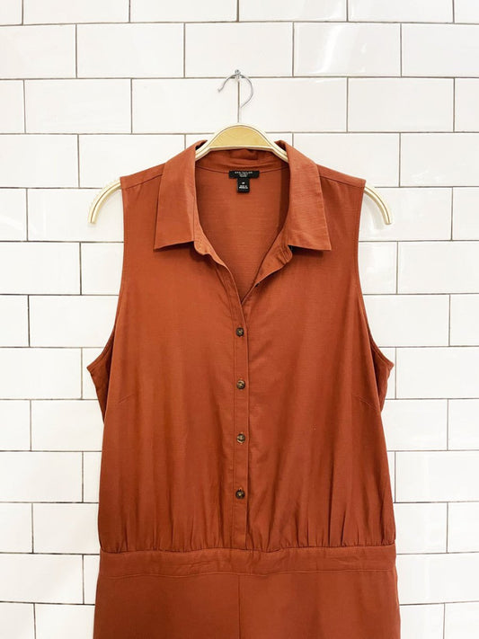 ann taylor cotton - blend wide leg jumpsuit - good market thrift store