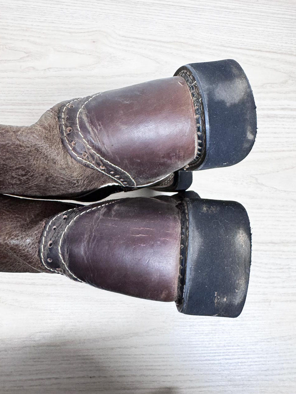 y2k justin gypsy leather western square toe short cowboy boot