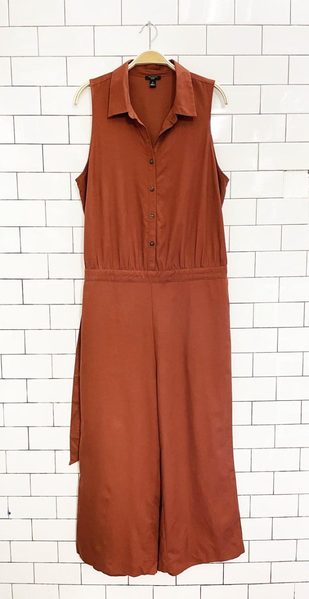 ann taylor cotton - blend wide leg jumpsuit - good market thrift store