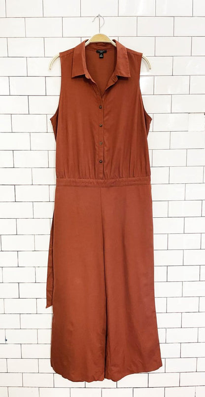 ann taylor cotton - blend wide leg jumpsuit - good market thrift store