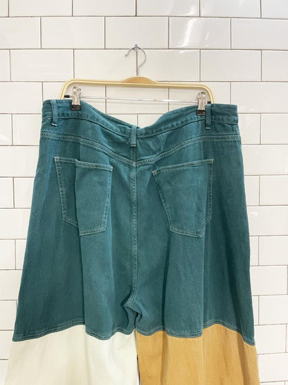 cider colour block wide leg jeans - good market thrift store