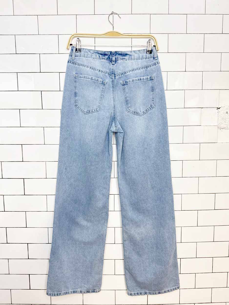banjara daisy embroidered baggy wide leg jeans