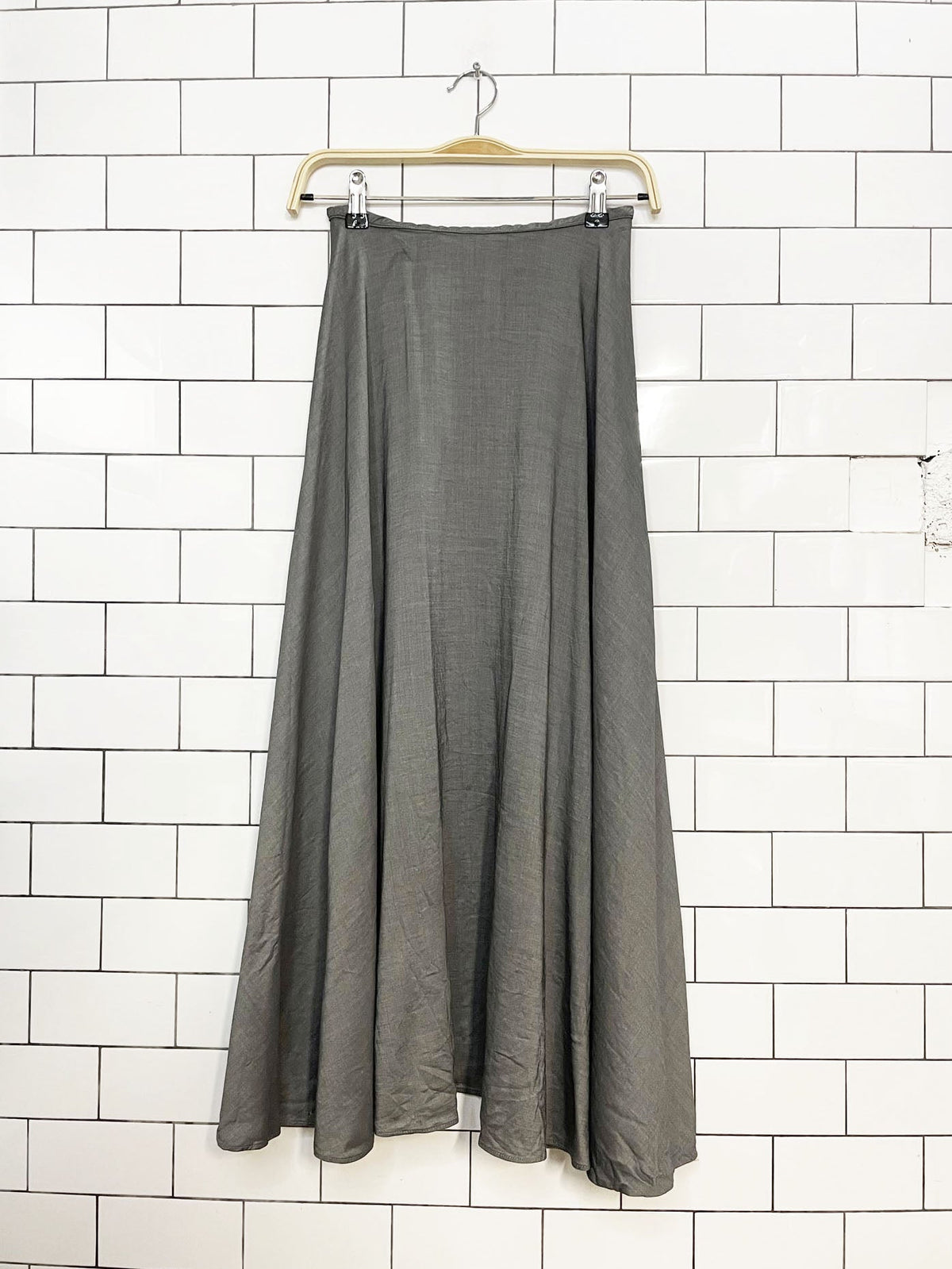 vintage 90s anne klein wool-blend a-line full maxi skirt | made in USA