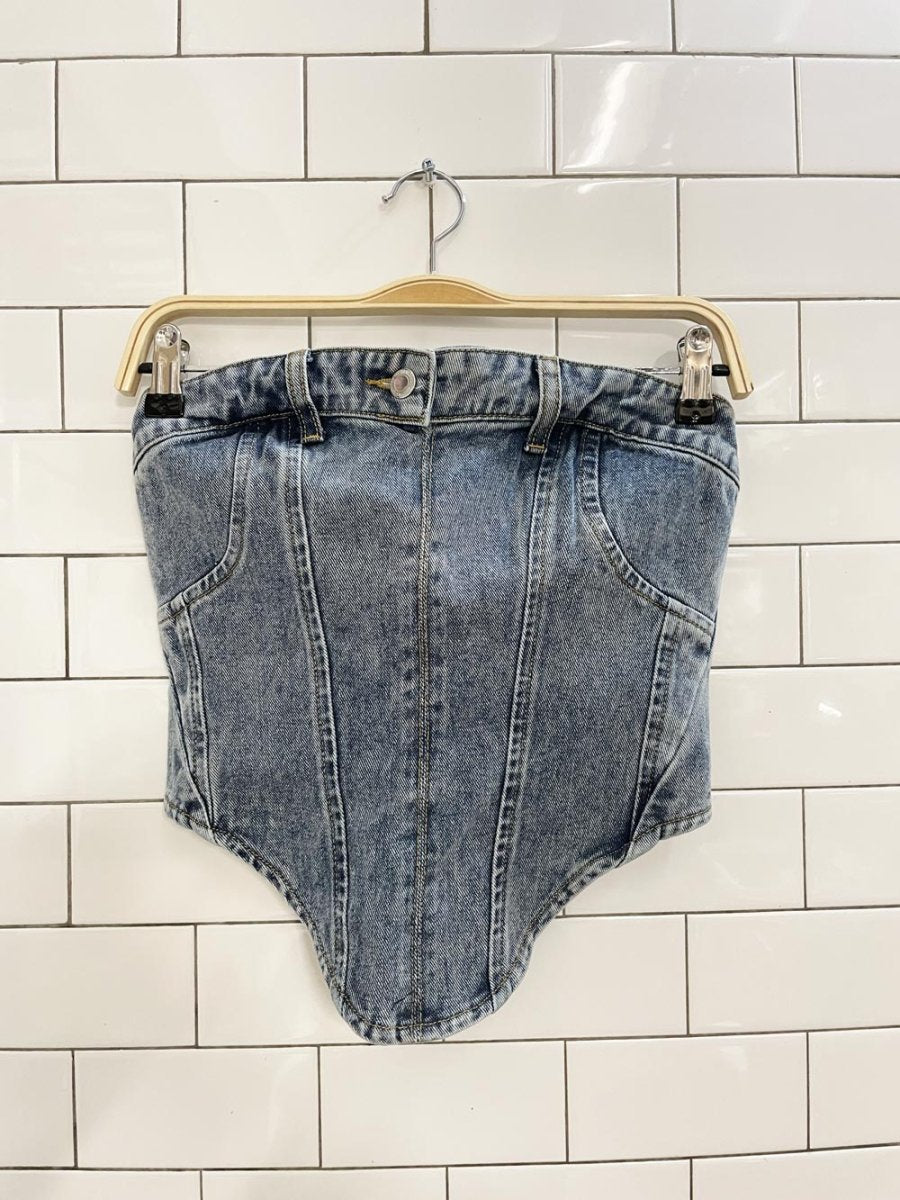 prettylittlething denim corset - good market thrift store
